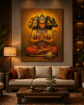 Panchmukhi Hanuman Divine Wall Poster | Five Face Hanuman Spiritual Art for Home Decor (Copy) (Copy)