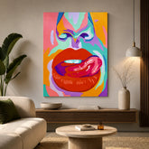 Pop Art Lips – Color Splash Wall Poster Modern Abstract Lips Artwork for Home Decor
