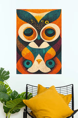 0008 Abstract Geometric Owl Wall Art Poster – Colorful Modern Owl Print Mid-Century Animal Decor Animal Posters