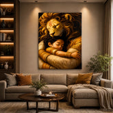 Divine Narasimha Blessing Canvas Wall Poster Lord Narasimha Protective Art Print