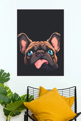 Playful French Bulldog – Cute Dog Canvas Wall Poster | Animal Posters