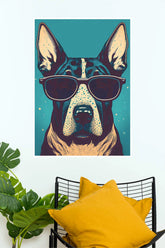 Swaggy Dog – Cool Sunglasses Canvas Wall Poster| Animal Posters
