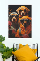 Adventure Dog Trio – Cool Jackets & Sunglasses Wall Poster| Animal Posters (Copy)