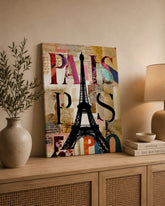 Paris Eiffel Tower Vintage Canvas Wall Art Modern Travel & Cityscape Decor