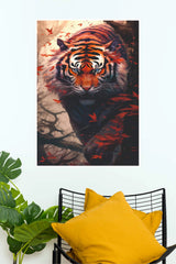 Majestic Tiger Wildlife Poster | Fierce Tiger Nature Wall Art Print Animal Posters