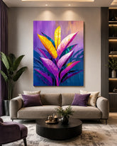 Tropical Botanical Leaves Canvas Wall Art | Vibrant Modern Nature Decor