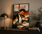 Thalapathy Vijay Patriotic Canvas Wall Art | Tamil Superstar Premium Poster