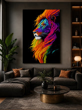 Neon Rainbow Lion Canvas Wall Art Colorful Modern Animal Wall Decor (Copy)