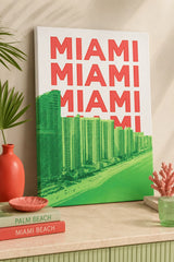 Miami Beach Cityscape Canvas Poster | Modern Miami Wall Art