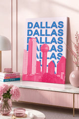 Dallas Cityscape Canvas Poster | Modern Dallas Texas Wall Art