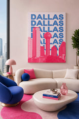Dallas Cityscape Canvas Poster | Modern Dallas Texas Wall Art