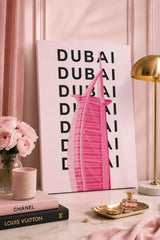 Pink Dubai Burj Al Arab Canvas Wall Poster