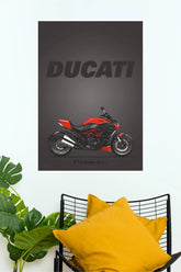 Ducati Diavel Premium Paper Poster | Minimalist Superbike Wall Art Print ( Bike Poster)