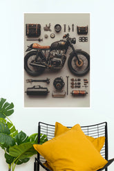 Vintage Cafe Racer Motorcycle Premium Paper Poster | Classic Bike Garage Wall Art Print( Bike Poster)