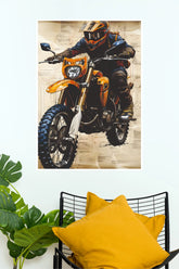 Hyosung RX 125 Adventure Motorcycle Wall Poster | Off-Road Rider Premium Paper Print( Bike Poster)