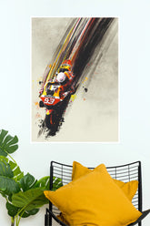 Moto Racing Action Wall Poster | High-Speed Sport Bike Art Print ( Bike Poster)