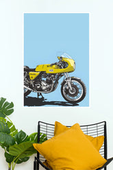 1974 Norton Commando 750 Vintage Motorcycle Wall Poster | Premium Matte Paper Print (Bike Poster)