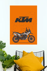 KTM 790 Adventure Orange Fury Wall Poster | Premium Matte Paper Print | Adventure Motorcycle Art (Bike Poster) )