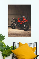 BMW S 1000 RR Red Superbike Wall Poster | Premium Matte Paper Print | Sport Bike Wall Art