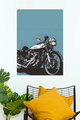 Vintage Triton Café Racer Motorcycle Wall Art Poster | Classic Bike Illustration Print | Retro Garage & Man Cave Decor ( BIKE Poster)