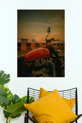 Royal Enfield Sunset Ride Motorcycle Wall Poster | Premium Paper Print for Bike Lovers ( BIKE Poster )
