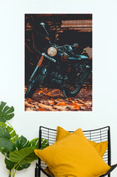 Royal Enfield Classic Black Motorcycle Poster | Vintage Bike Wall Art Print ( BIKE Poster )