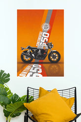 Royal Enfield Continental GT 650 Orange Edition Poster | Premium Café Racer Wall Art ( BIKE Poster )
