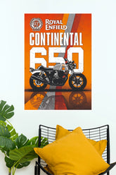 Royal Enfield Continental GT 650 Vintage Orange Motorcycle Wall Poster ( BIKE Poster )