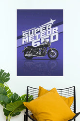 Royal Enfield Super Meteor 650 Premium Wall Poster | Motorcycle Art Print | Paper Poster( BIKE Poster )