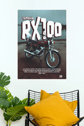 Yamaha RX100 Vintage Motorcycle Wall Poster | Classic Bike Art Print | Premium Paper PosterBIKE Poster