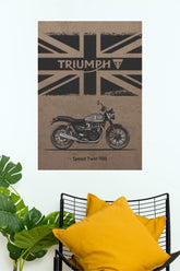 Triumph Speed Twin 900 Vintage Wall Poster | Classic Motorcycle Art Print | Premium Paper Poster bike Poster