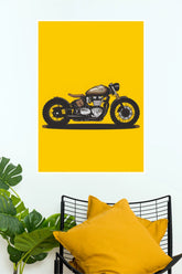 Triumph Bonneville Speed master Bobber Motorcycle Wall Poster – Yellow Edition bike Poster