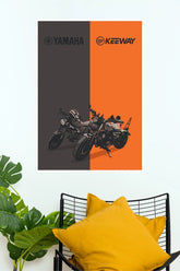 Yamaha XSR900 & Keeway Retro Motorcycle Wall Poster | Premium Matte Paper Print bike Poster