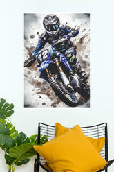 Yamaha YZ450F Motocross Watercolor Racing Poster | Dirt Bike Wall Art | Sports Canvas Print bike Poster