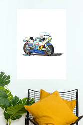 Vintage Racing Motorcycle Poster | Classic GP Bike Wall Art | Minimalist Motorbike Print bike Poster