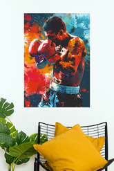 Abstract Boxer Wall Poster | Colorful Boxing Canvas Art | Motivational Sports Wall Decor Boxing Poster