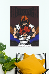 Cartoon Boxing Champion Poster | Motivational Boxer Wall Art | Gym Sports DecorBoxing Poster