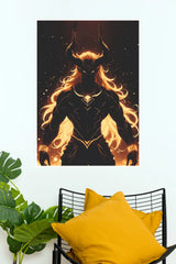 Infernal Darkness King Wall Poster | Dark Fantasy Demon Warrior Art Print (Darkness poster)