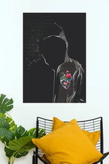 Broken Within – Floral Heart Silhouette Wall Poster (Darkness poster)
