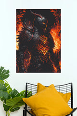 Knight of Flame – Infernal Dark Fantasy Wall Art Poster (Darkness poster)