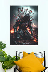 The Fallen Knight's Last Stand Dark Fantasy Wall Art Poster (Darkness poster)