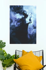 The Whisperer of Ash – Dark Fantasy Sorcerer Wall Art Poster (Darkness poster)