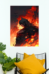 Dark Knight Inferno Wall Art Poster | Premium Batman Inspired Canvas & Paper Print (DC poster)