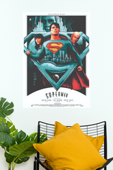 Superman Vintage Movie Poster | Classic DC Comics Wall Art Print | Christopher Reeve Superhero Poster (DC poster)