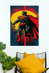 Superman Classic Comic Poster | DC Comics Superhero Wall Art | Retro Man of Steel Paper Print (DC poster)