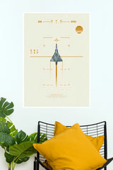 Dassault Mirage 2000 Minimalist Fighter Jet Wall Poster ( Fighter Plane poster)