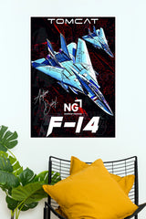F-14 Tomcat Anime-Style Fighter Jet Wall Poster Fighter Plane poster)