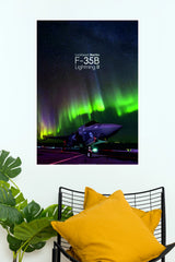 F-35B Lightning II Northern Lights Aviation Wall Poster (Fighter Plane poster)