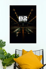 B-2 Spirit Night Hangar Stealth Bomber Wall Poster (Fighter Plane poster)