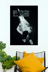 F-22 Raptor Vapor Rise Stealth Fighter Jet Wall Poster (Fighter Plane poster)